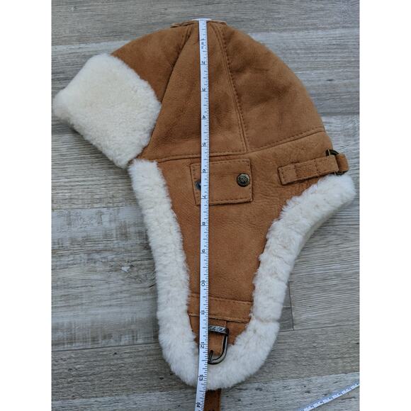 LN Esty's luka pelli leather wool Polish trapper aviator bomber hat. 22inch/7/m - Picture 10 of 11